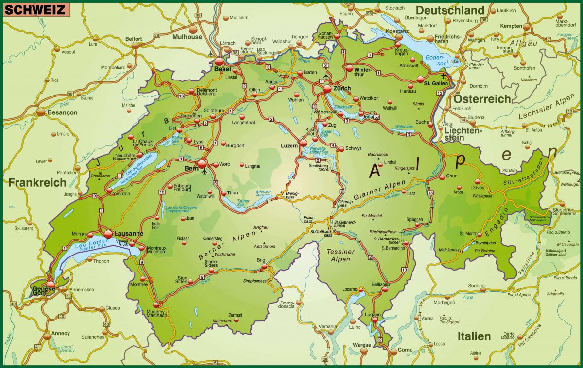 mapa kale-mapa basilea, suitza