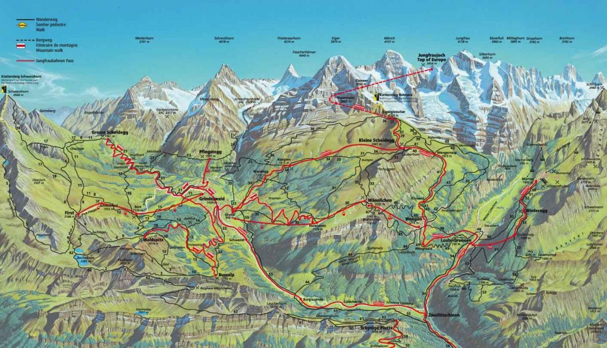 mapa ibilbideak mapa suitza