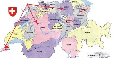 Genevan (suitza) mapa europan