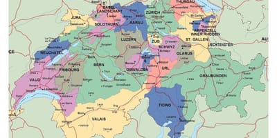Mapa suitza dituzten hiri eta herrietan