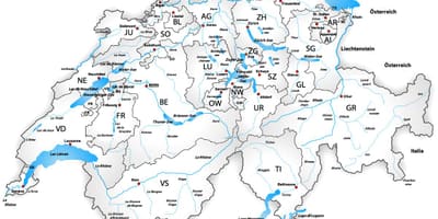 Suitza ibaien mapa