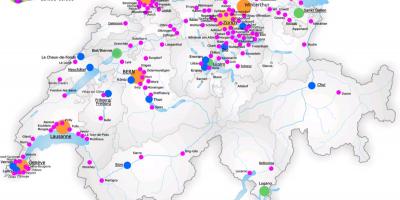 Suitza mapa hiri nagusietako