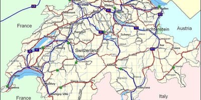 Mapa suitza mendiak
