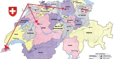 Mapa zurich, suitza mapa europan